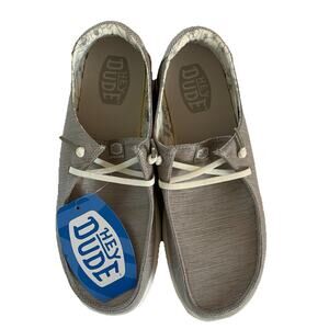 NWT Hey Dude Wendy Rise Slip-On Lunar Rock Ladies Size W9 Casual Comfort Preppy